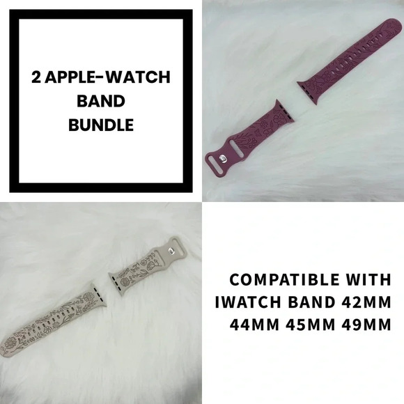 Floral Design Apple Watch Bands  42mm 44mm 45mm 49mm Bundle 1 - Picture 1 of 7